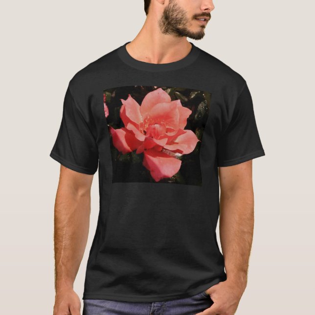peach rose and dewdrops T-Shirt (Front)