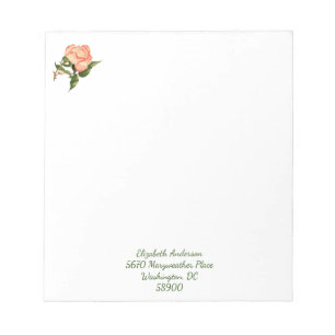 Peach rose aquarelle botanique Bloc-notes