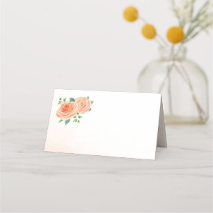 Peach Rose Blank Place Cards