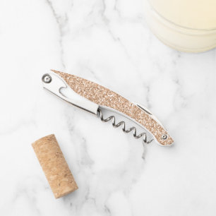 Peach Rose Blush Gold Glitter   Corkscrew
