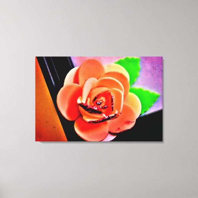 Peach Rose Canvas Print (Front)