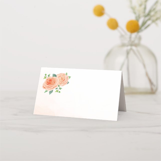 Peach Rose - Cartes de place vides (Devant)