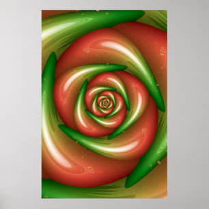 Peach Rose Design Poster