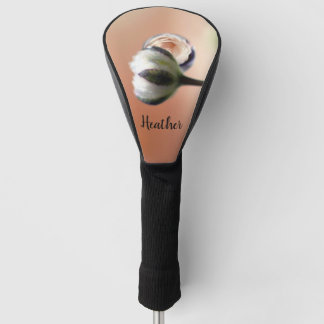 Peach Rose Droplet Personalized Golf Head Cover