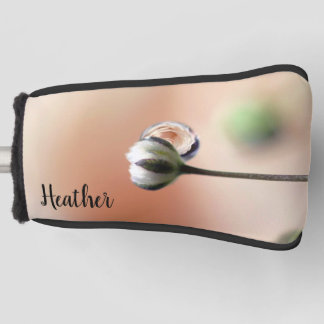 Peach Rose Droplet Personalized Golf Head Cover