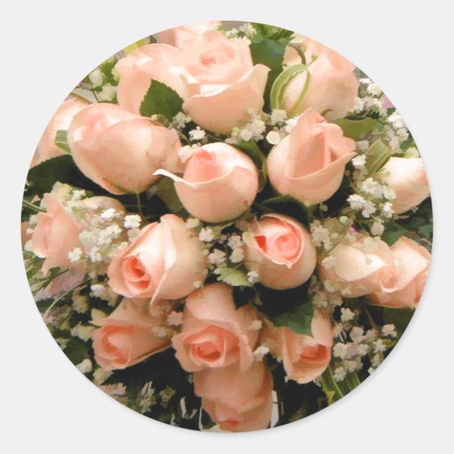 Peach Rose Envelope Seal Stickers (Front)