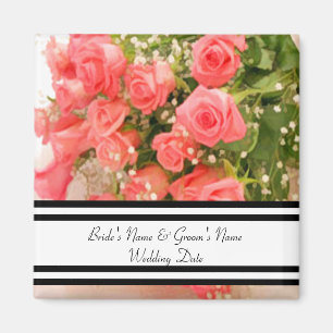 Peach Rose Favour Magnet Template