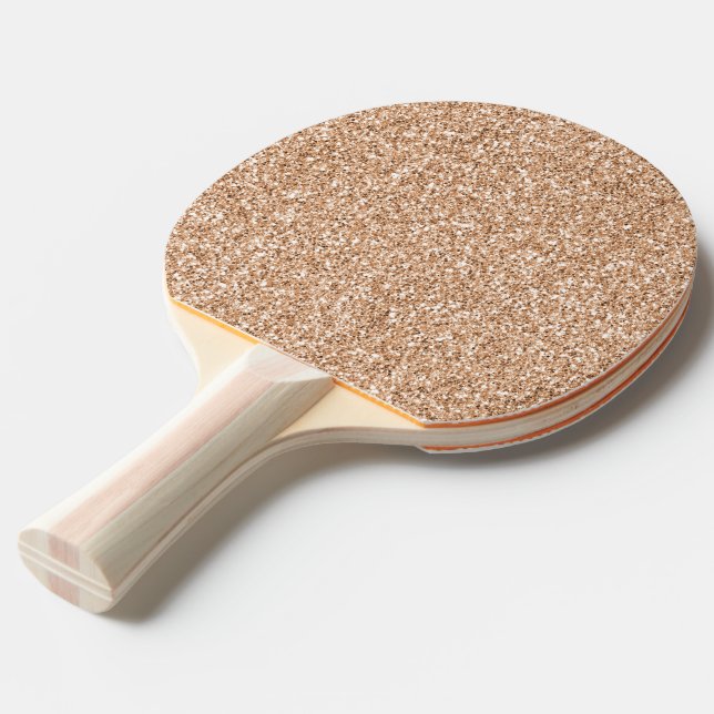 Peach Rose Gold Blush Glitter Glitz       Ping Pong Paddle (Front Angle)
