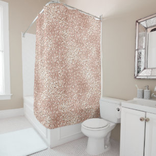 Peach Rose Gold Blush Pink Glitz Leopard Print   