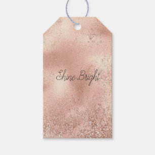 Peach Rose Gold Glitzy Glitter        Gift Tags