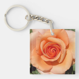 Peach Rose Keychain