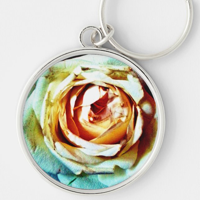 Peach Rose Keychain (Front)