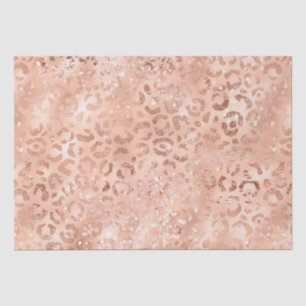 Peach Rose Leopard Glitz Tissue Paper