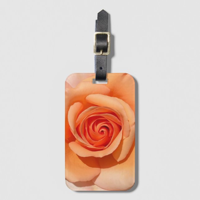 Peach Rose Luggage Tag (Front Vertical)