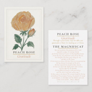 Peach Rose Marian Garden Holy Card Gratitude