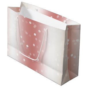 Peach Rose Ombre Gold Christmas Large Gift Bag