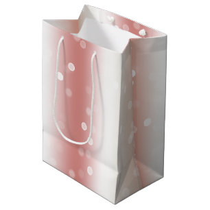 Peach Rose Ombre Gold Christmas Medium Gift Bag