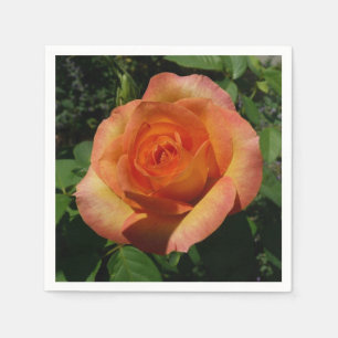 Peach Rose Orange Floral Photography Napkin