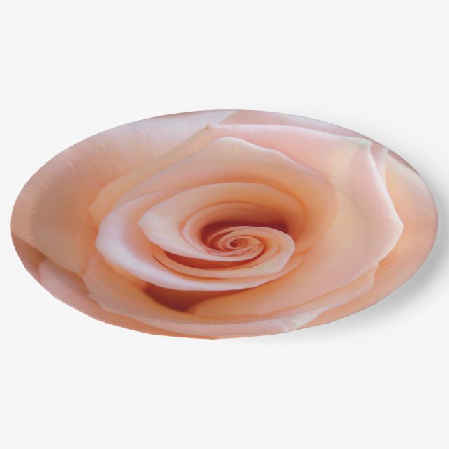 Peach Rose Paper Plate (Angled)