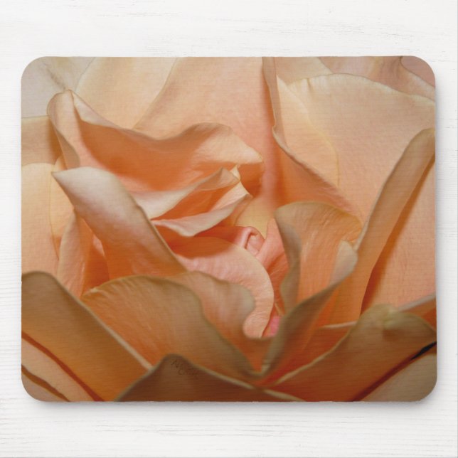 Peach Rose Petals mousepad (Front)