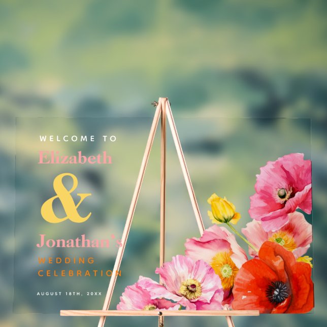 Peach rose rose orange jaune des Poppies contempor (Neutre)