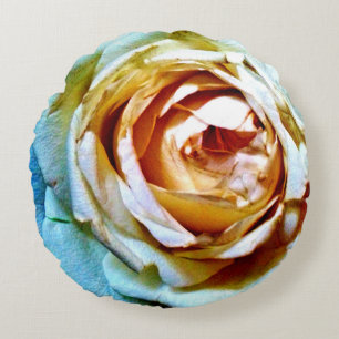 Peach Rose Round Pillow