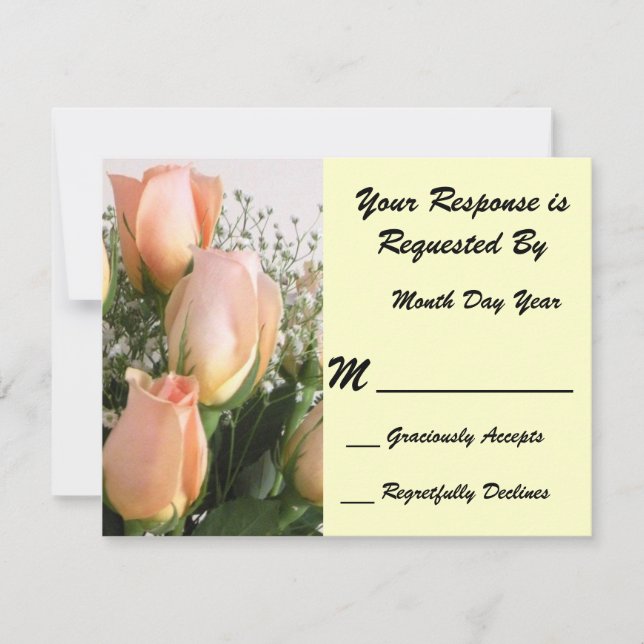 Peach Rose RSVP Card (Front)