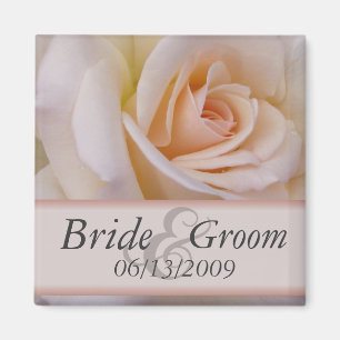 Peach rose save the date magnets - Customized