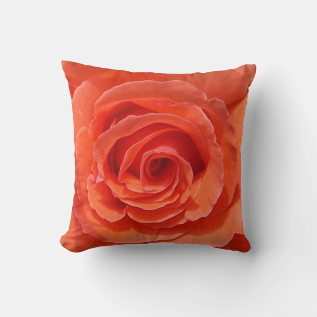 Peach rose throw pillow (Front)