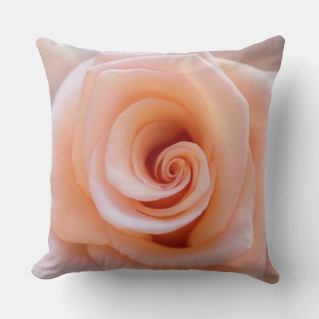 Peach Rose Throw Pillow (Front)