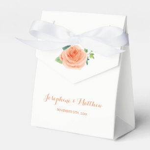 Peach Rose Wedding Favor Box