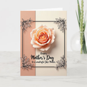 Peach Rose Wonderful Step Mother Card