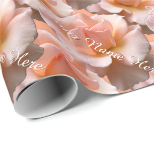 Peach Rose Wrapping Paper Personalized Rose Paper
