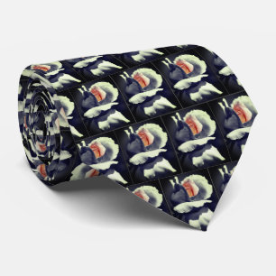 Peach Rosebud Black And White Partial Colour   Tie