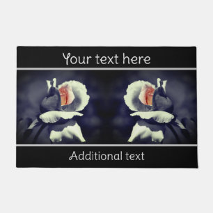 Peach Rosebud Partial Colour Flower Personalized Doormat