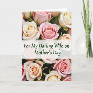 Peach Roses Darling Wife Card