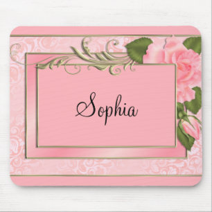 Peach Roses Mouse Pad