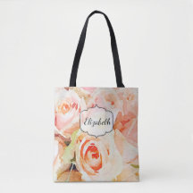 Peach Roses Watercolor Custom