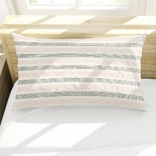 Peach Sage Modern Minimalist Stripe Boho Pillowcase