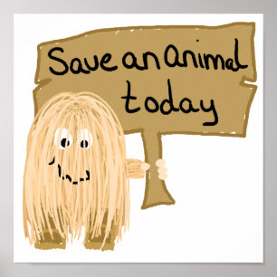 Peach save animal poster