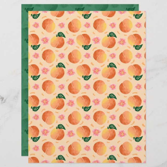 Peach Scrapbook Paper (Front/Back)