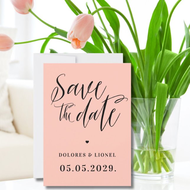 Peach Script Minimalist Save the date Invitation (Creator Uploaded)