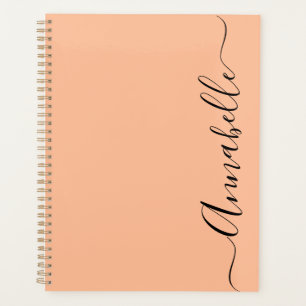 Peach script typography Name Planner
