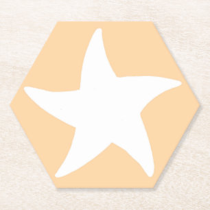 Peach Sea Star Paper Coaster