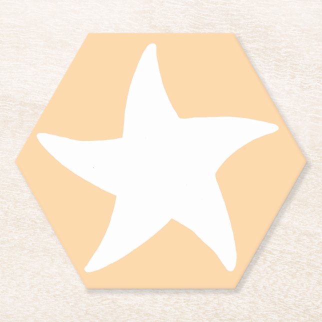 Peach Sea Star Paper Coaster (Front)