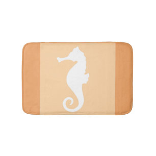 Peach Seahorse Bath Mat