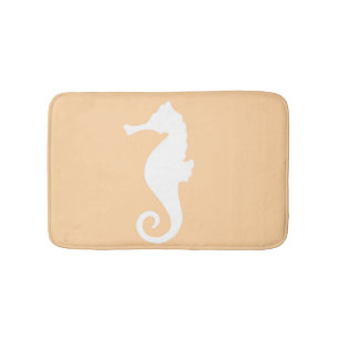 Peach Seahorse Bathroom Mat