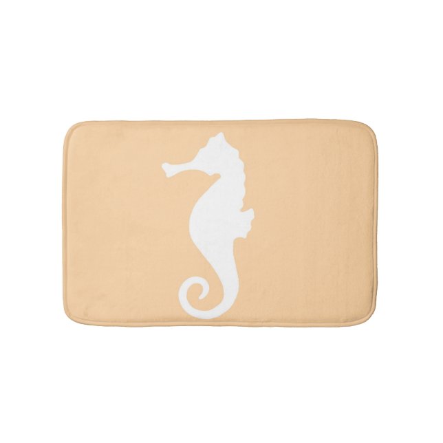 Peach Seahorse Bathroom Mat (Front)