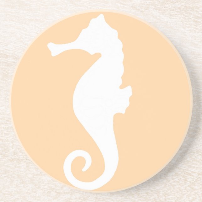 Peach Seahorse Coaster (Front)