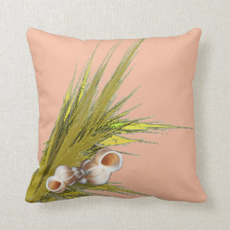 Peach Seashell Throw Pillow